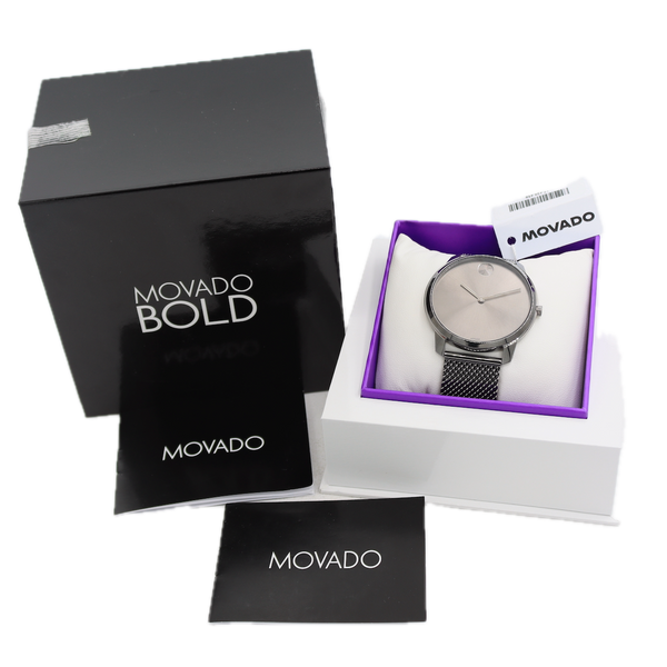Vintage 42mm Movado MB.01.1.34.6444 Bold Thin Men's Quartz Wristwatch Steel