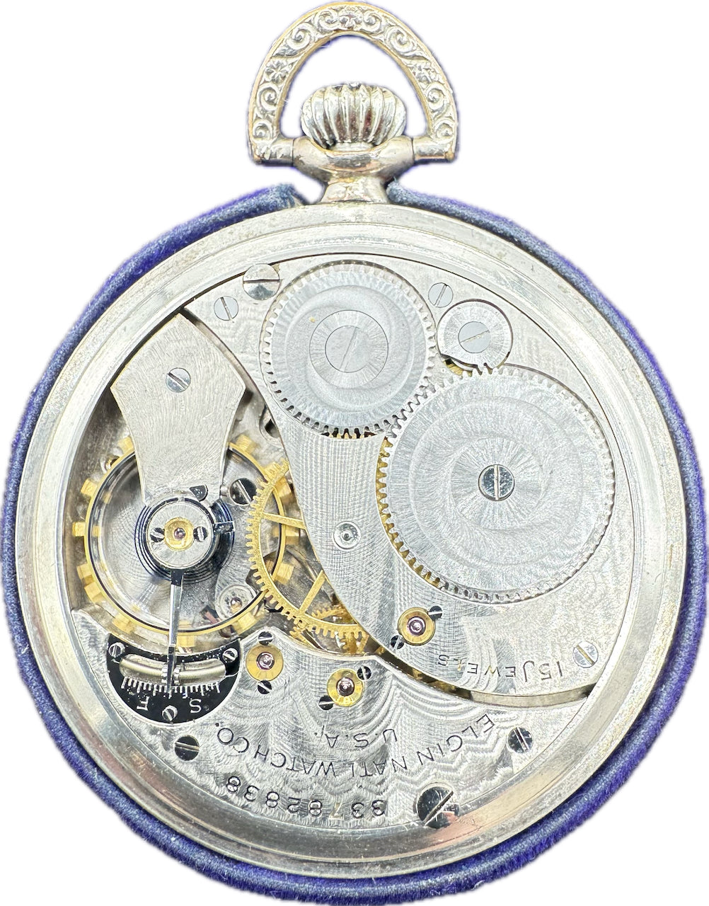 Antique 12S Elgin Fancy Dial 15 Jewel Mechanical Pocket Watch 315 w Wo ...