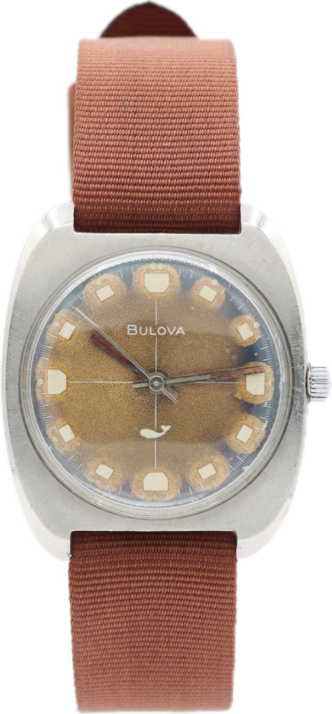 Vintage 33mm Bulova T-2913 Sea King Men's Mechanical Wristwatch w Tropical Dial