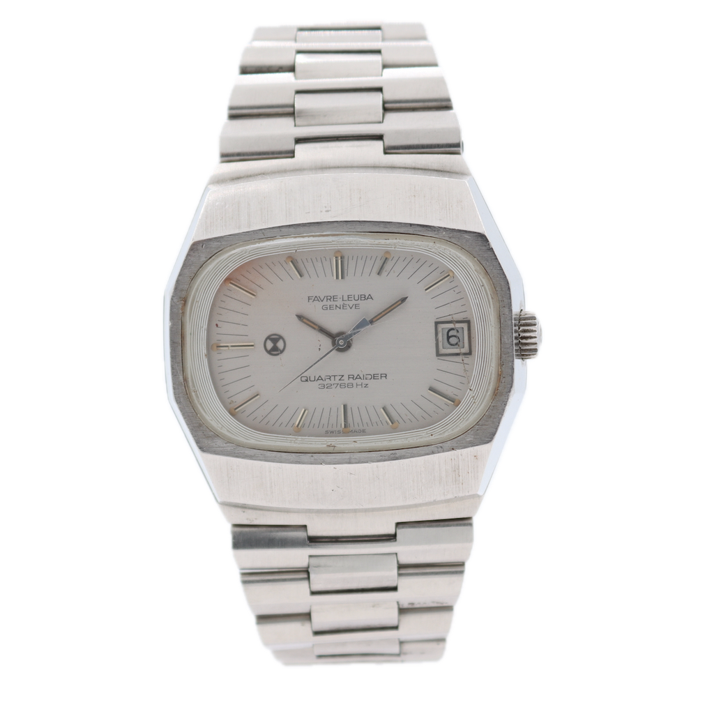Vintage Favre-Leuba 11033 Quartz Raider Men's Quartz Wristwatch 352 Swiss Steel