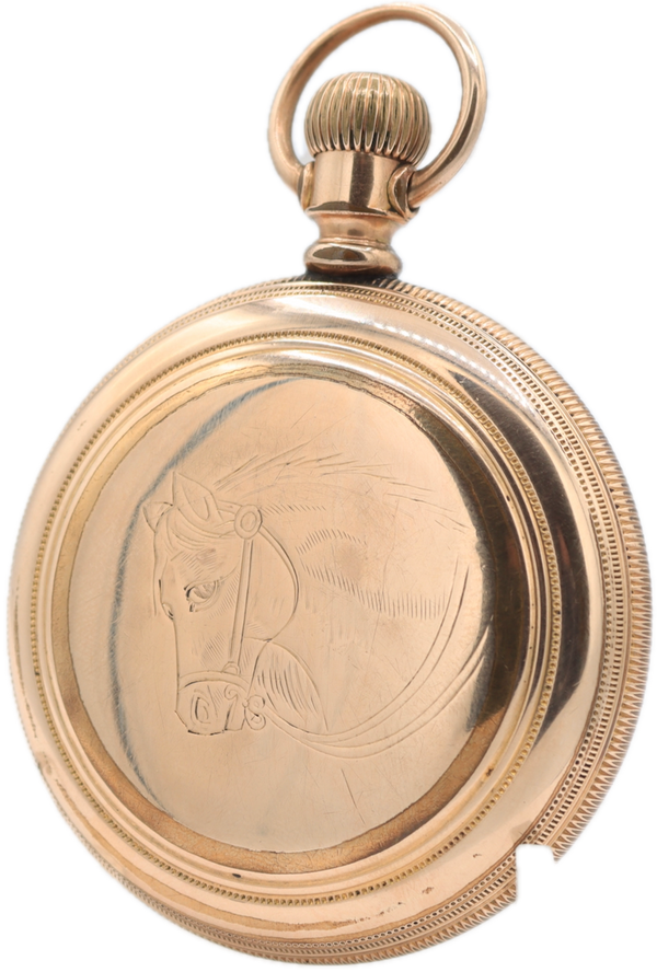Antique 18s 1895 Columbus Stallion Railroad Pocket Watch Railway King 14k GF