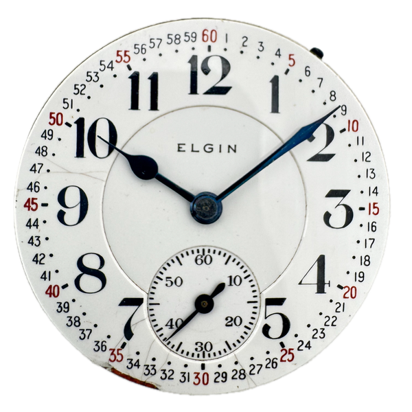 Antique 16s 1914 Elgin 19j Mechanical Railroad Pocket Watch Movement 372 USA