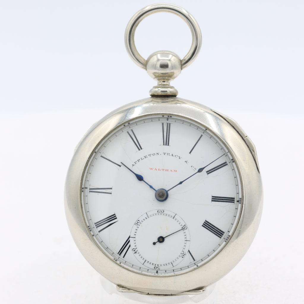 Antique 18s 1858 Appleton Tracy Key Wind Pocket Watch Waltham Silverode