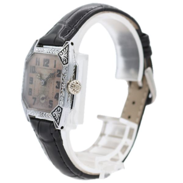 Antique 1928 Bulova Lone Eagle 17 Jewel Men's Mechanical Wristwatch 9AT 14k GF