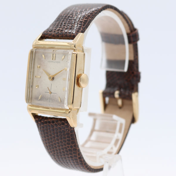 Vintage 1948 Elgin Rectangle Dress Men's Mechanical Wristwatch 623 USA 10k GF