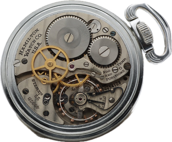 Antique 16S Hamilton 24 Hour Dial G.C.T. Military Mechanical Pocket Watch 4992B