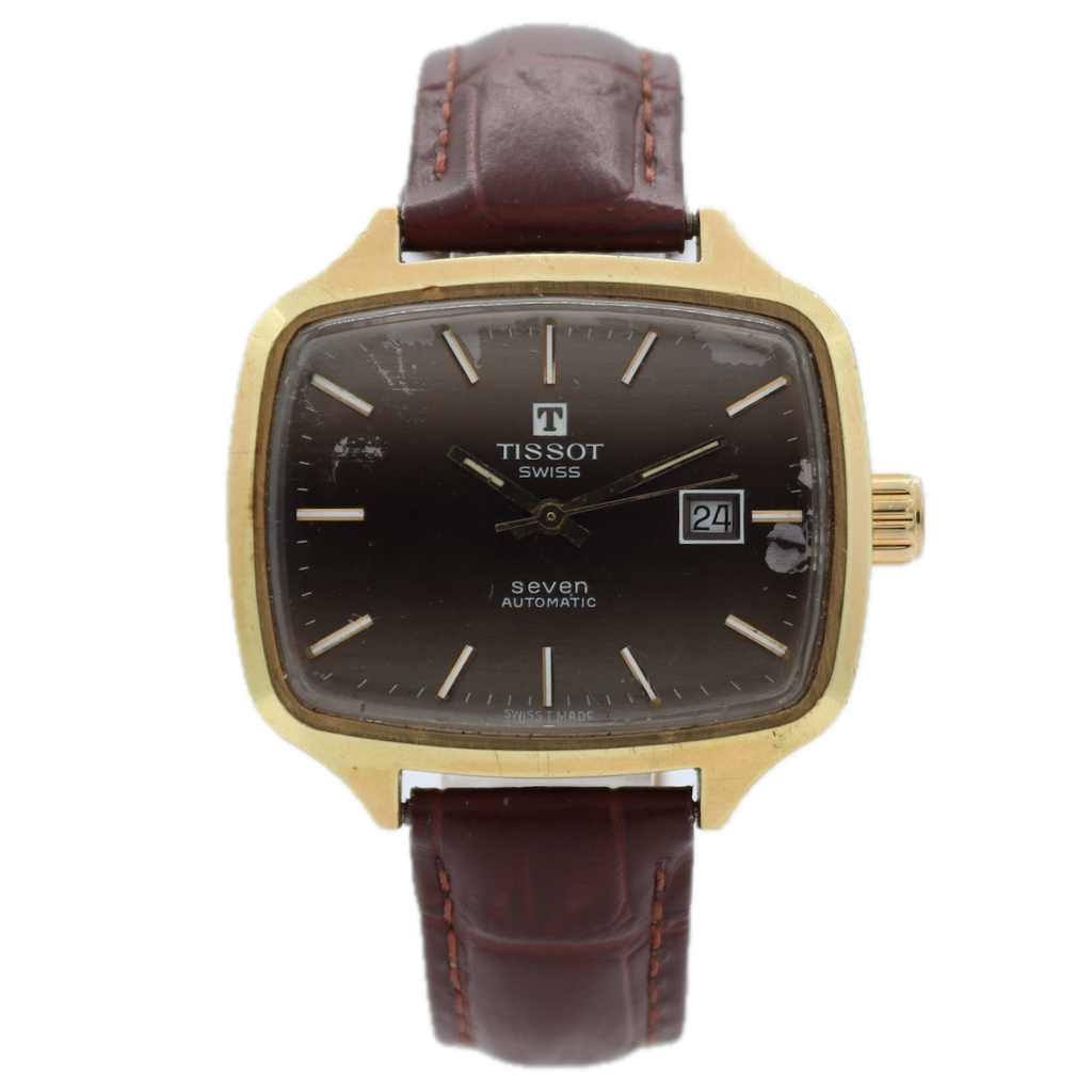 Vintage 39mm Tissot Seven TV Men's Automatic Wristwatch Swiss Two Tone Date
