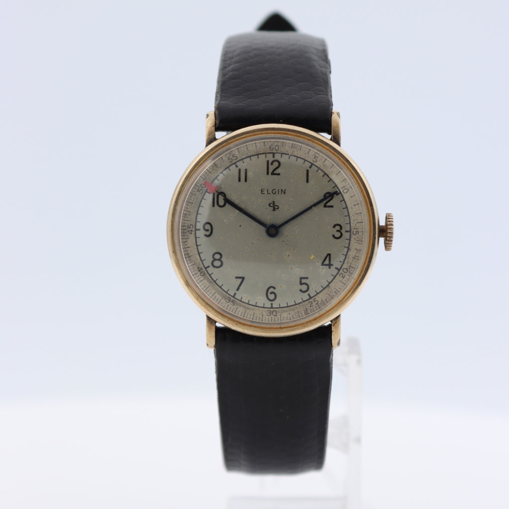 Vintage Elgin 6606 Tactical Dial Men's Mechanical Wristwatch 539 10k GF