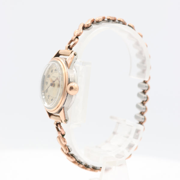 Vintage Tiffany & Co. Movado Ladies Mechanical Wristwatch Swiss Rose Gold Capped