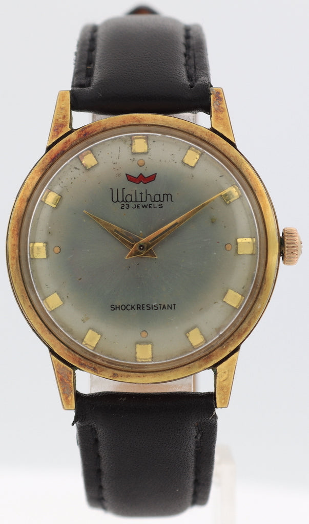 Vintage Waltham Sunburst Dial Men's Mechanical Wristwatch Swiss Gold Tone