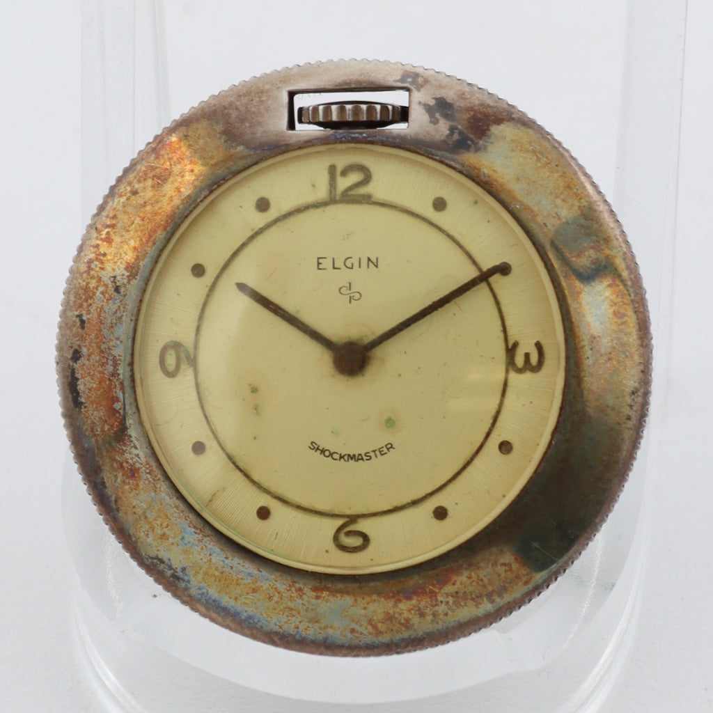 Vintage 8/0s Elgin St. Christopher Coin Case 17J Pocket Watch 642 Sterling