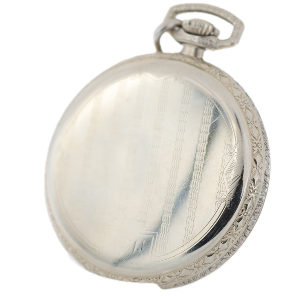 Antique 12 Size Illinois 15 Jewel Pocket Watch 403 White Rolled Gold Plated