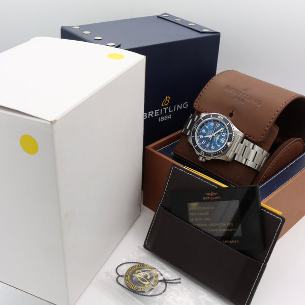 Vintage Breitling A17392D8/C910-162A Superocean II Men's Wristwatch Full Set