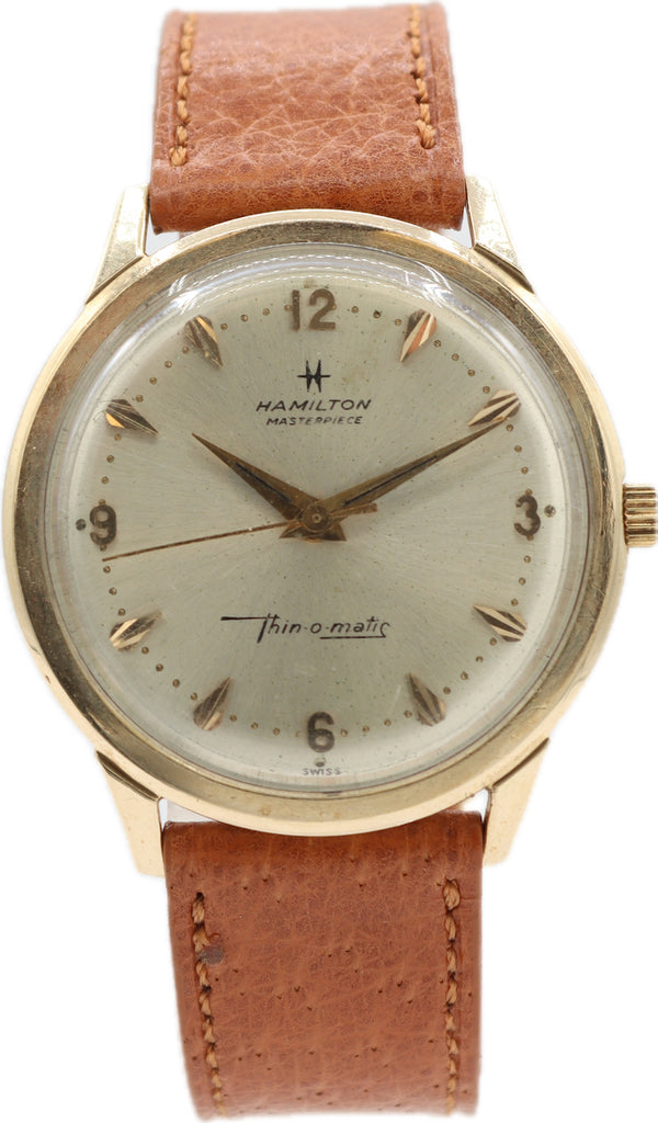 Vintage 33mm Hamilton Masterpiece Men's Automatic Wristwatch Swiss 10k Gold