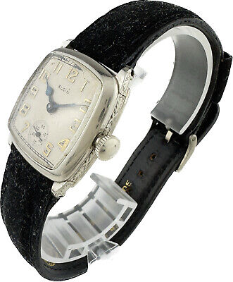 Vintage Elgin Model E-301 Men's Mechanical Wristwatch 485 14k GF Cushion Case