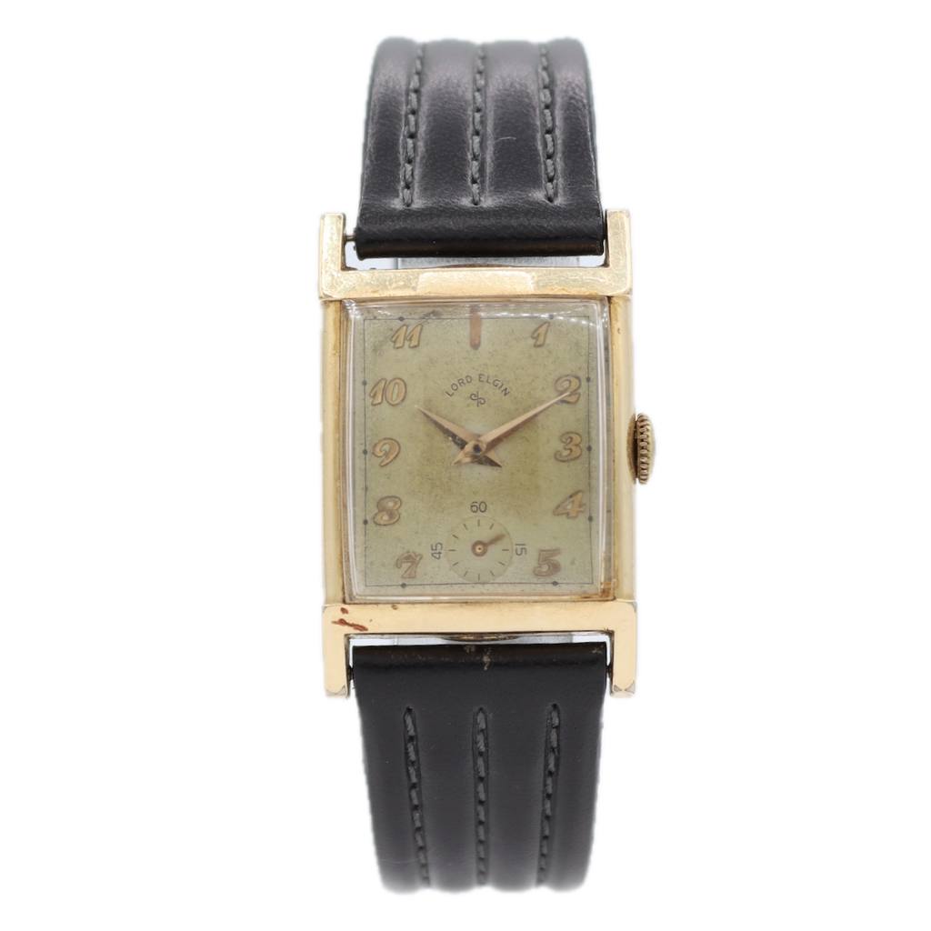 Vintage 23mm Lord Elgin 4622A 21J Men's Mechanical Wristwatch 670 USA 14k GF