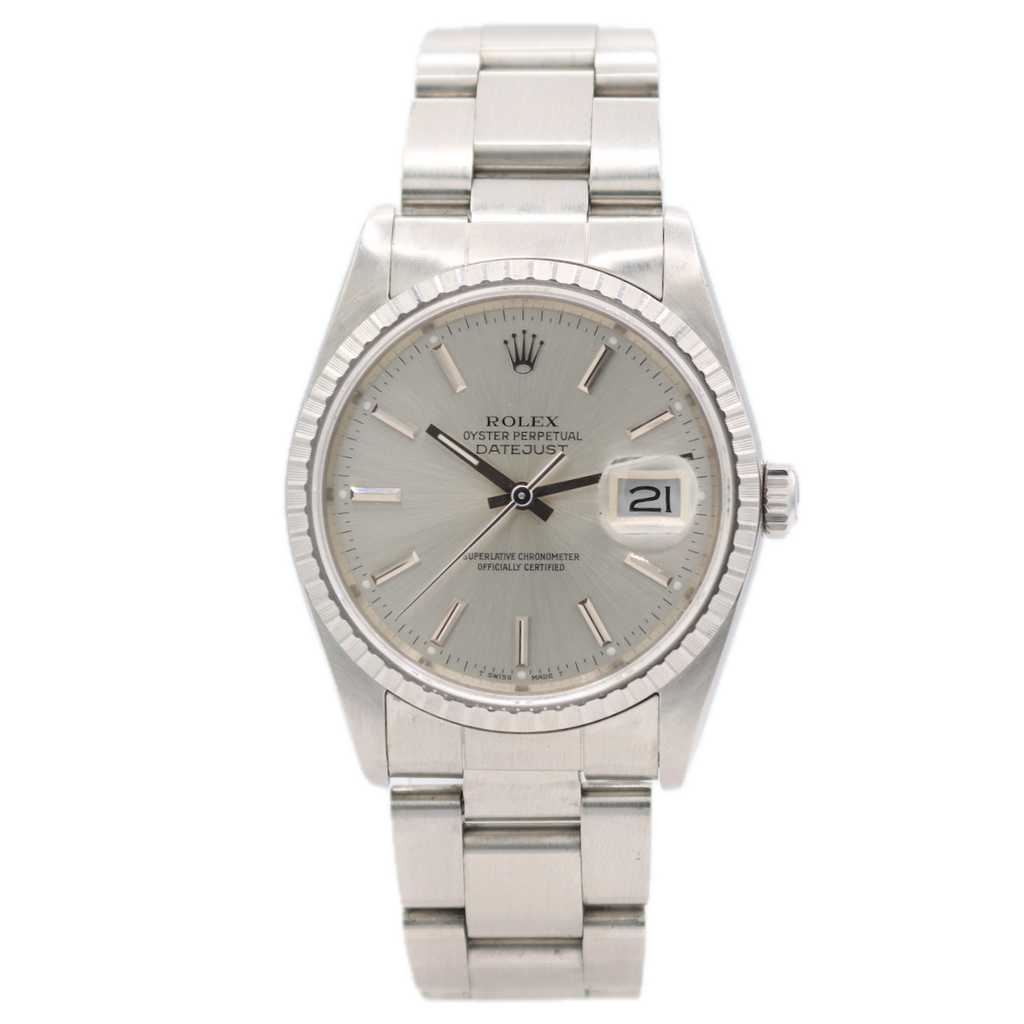 36mm Rolex 16220 Datejust 36 Men's Automatic Wristwatch 3235 Steel Full Set