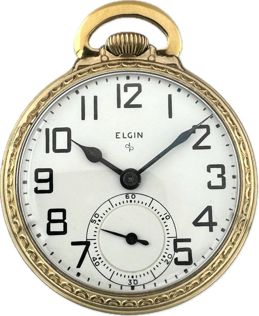 Antique 16 Size Elgin Mechanical Open Face Pocket Watch Grade 574 10k RGP