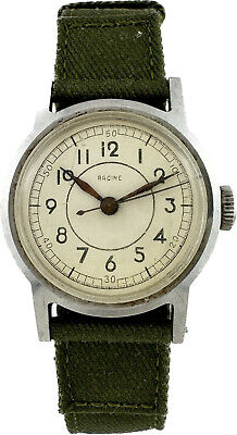 Vintage Racine Gallet Military Style Men's Mechanical Wristwatch w Borgel Case