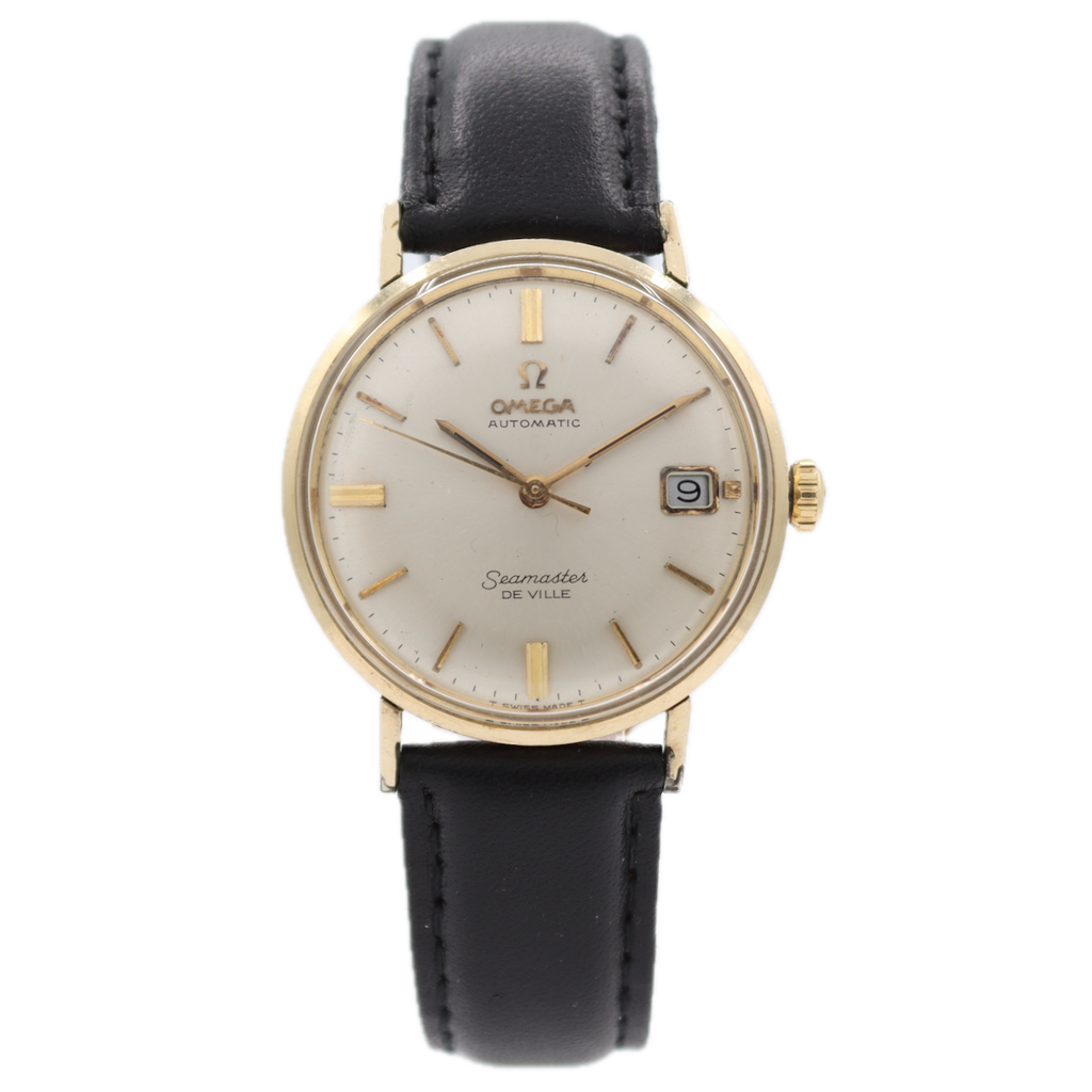 Vintage 34mm Omega Seamaster De Ville Men's Automatic Wristwatch Gold Tone Date