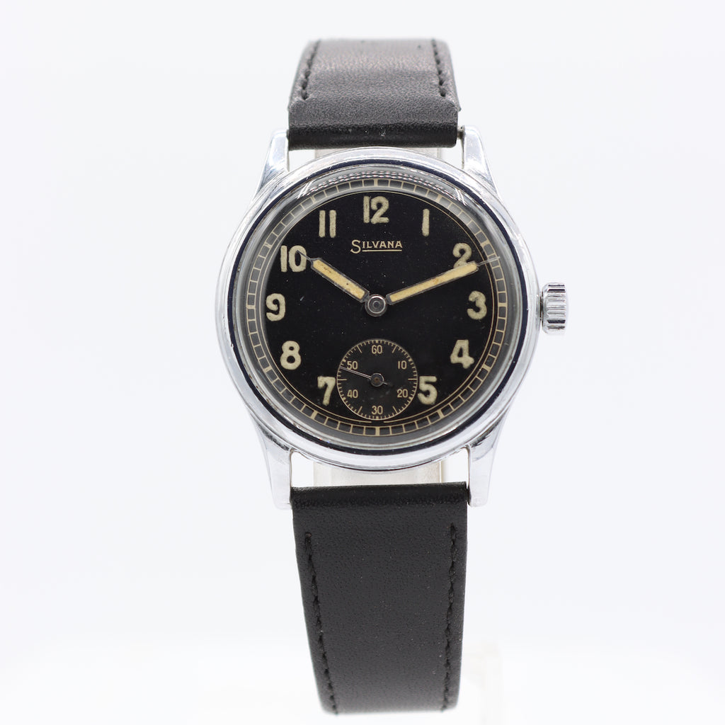 Vintage 33mm Silvana German Military Men's Mechanical Wristwatch AS1130 Running