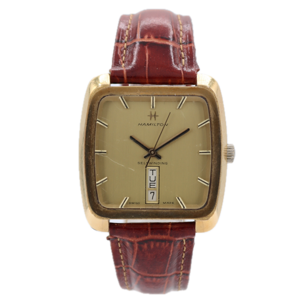 1975 Hamilton Auto Date Chadwick Men's Automatic Wristwatch 826 Swiss Gold Tone