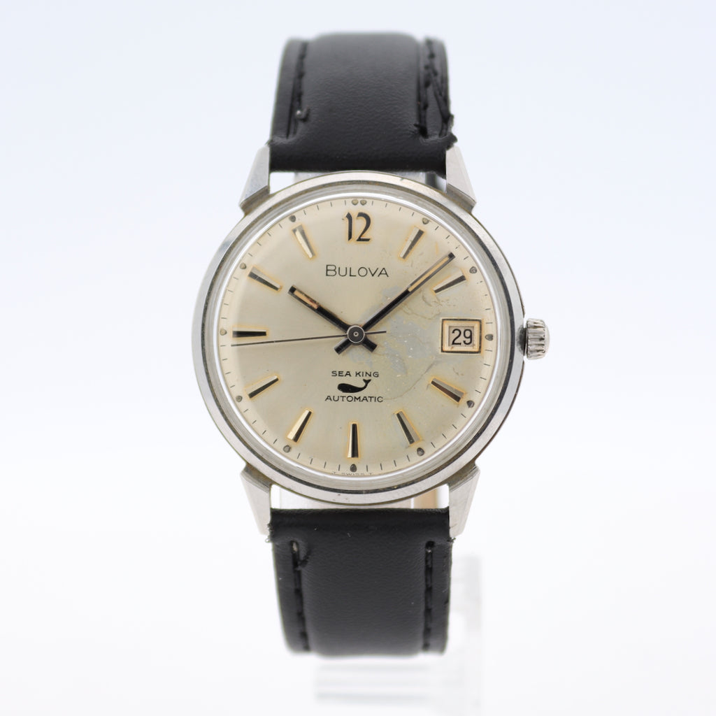 Vintage 33mm 1979 Bulova Sea King Men's Automatic Wristwatch 11ANACD Steel Runs