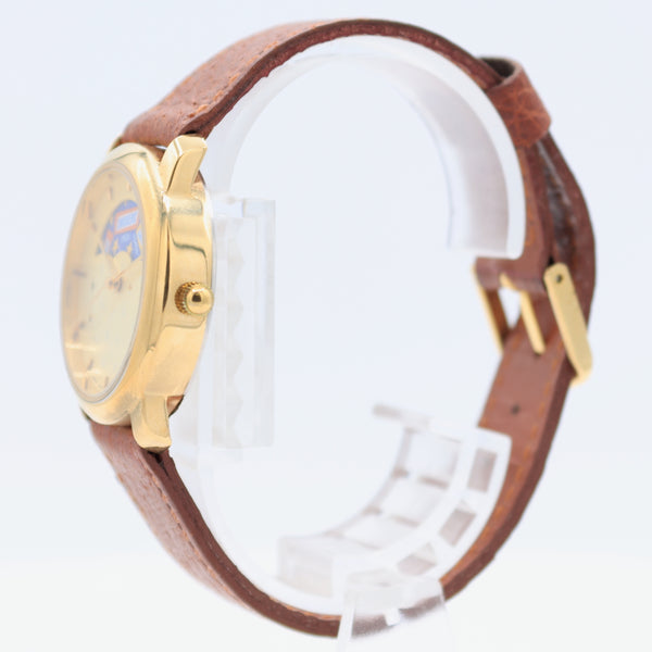 Vintage 30mm Mars Inc. Snickers Moonphase Unisex Quartz Wristwatch Gold Tone