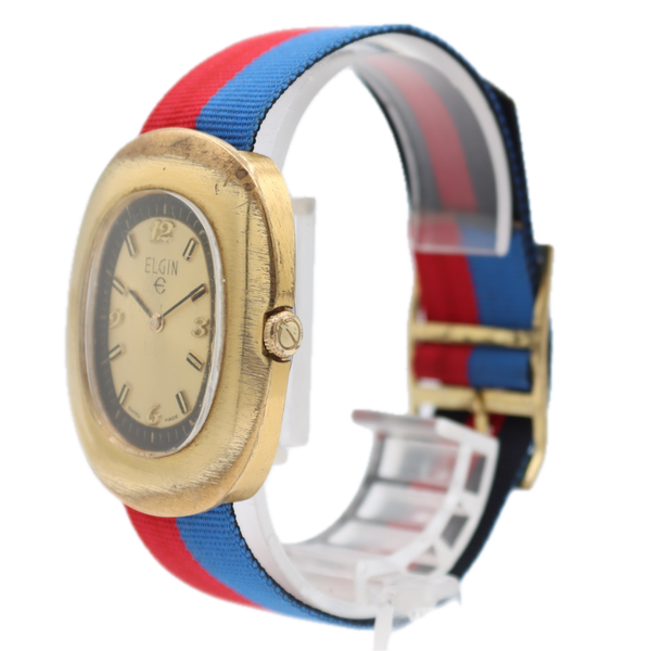 Vintage Elgin Golden Egg Men's Mechanical Wristwatch ETA2512 Swiss Gold Tone