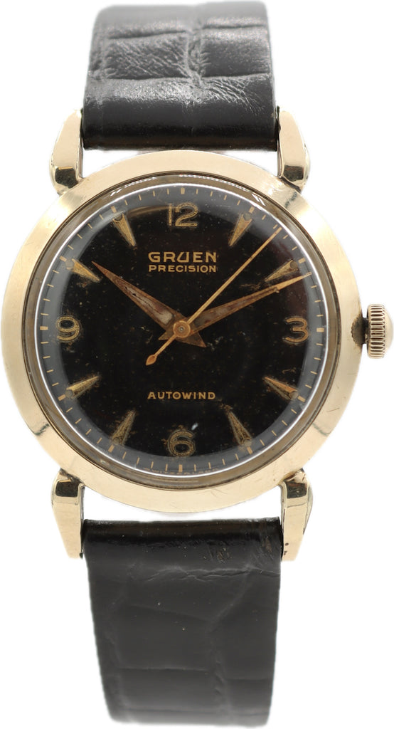 Vintage 32mm Gruen Precision Men's Bumper Automatic Wristwatch 62SS USA 10k GF