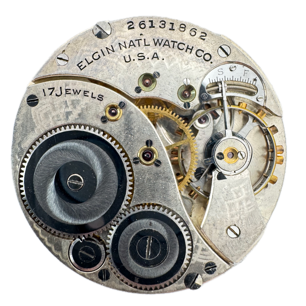 Antique 12s Elgin 3 17 Jewel Mechanical Pocket Watch Movement 345 USA fParts