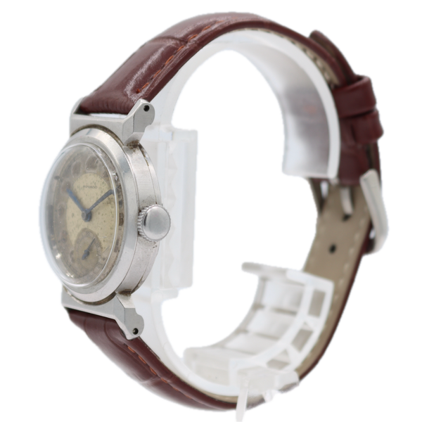 Vintage Movado Bull Horn Lug Men's Mechanical Wristwatch Swiss Steel Military