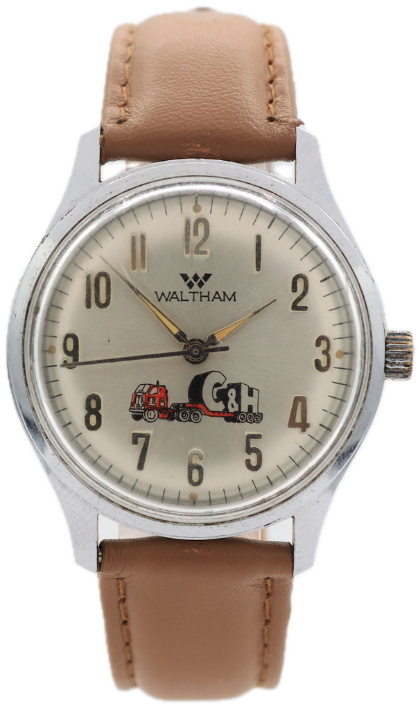 Vintage Waltham C&H Truck Men's Mechanical Wristwatch USA Chrome Plated