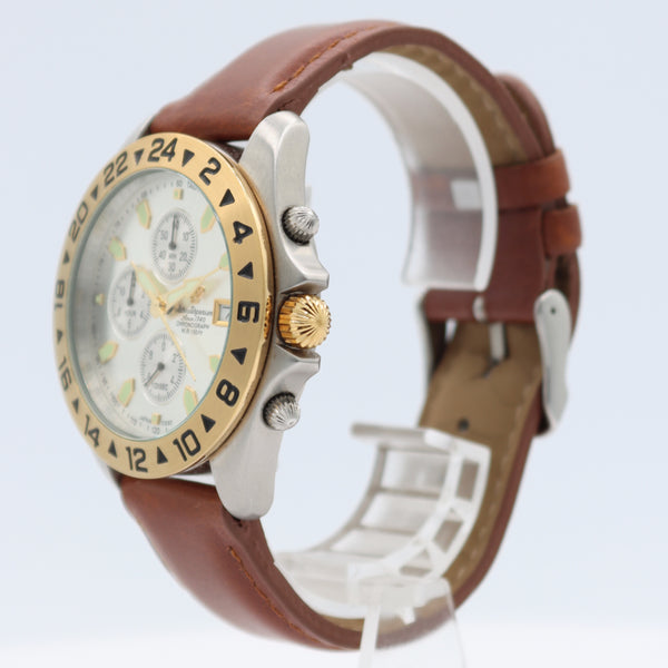 39mm Jules Jurgensen 7669TS Men's Quartz Chronograph Wristwatch Japan Two Tone