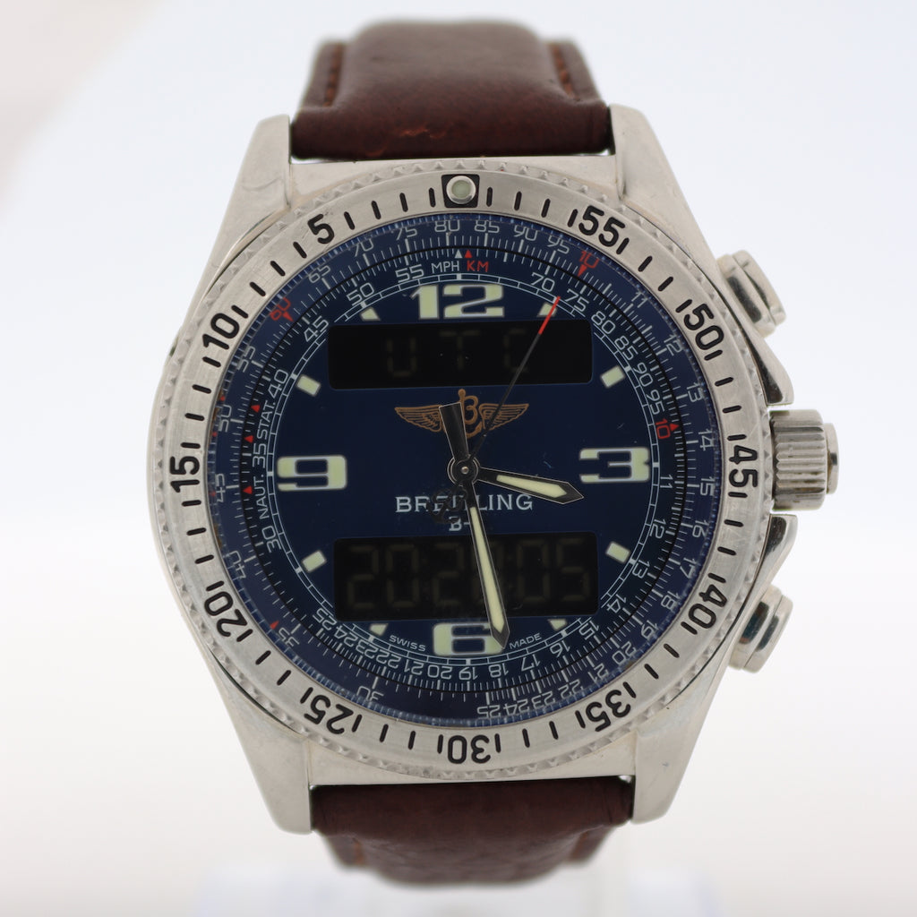 Vintage Breitling A68062 B-1 Men's Quartz Wristwatch Caliber 68 Swiss Steel