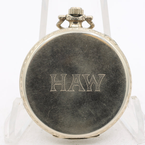 Vintage 12s 1926 Hamilton Cartouche 17 Jewel Pocket Watch 912 14k White GF