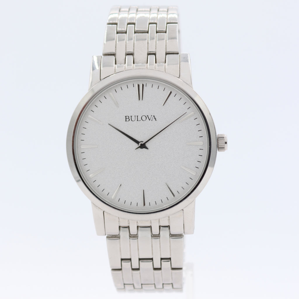 38mm 2019 Bulova 96A115 Silver Dial Men's Quartz Wristwatch 9T22 Japan Steel