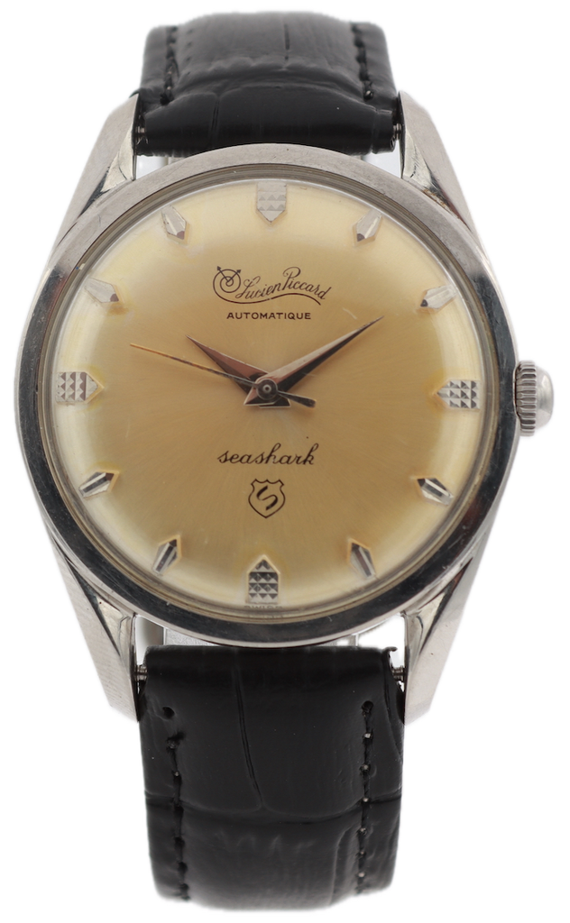 Vintage Lucien Piccard 8554 Seashark Sunburst Men's Automatic Wristwatch Steel