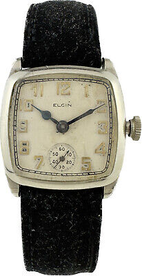 Vintage Elgin Model E-301 Men's Mechanical Wristwatch 485 14k GF Cushion Case
