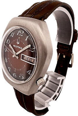 Vintage Bulova Accutron Asymmetric Men's Tuning Fork Wristwatch 218 2 Two Tone