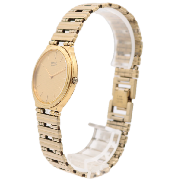 31mm Seiko 5P30-6B89 Honeycomb Dial Men's Quartz Wristwatch Japan Gold Tone