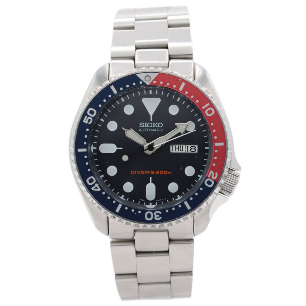 Vintage 42mm Seiko 7526-0020 Pepsi Diver 200M Men's Automatic Wristwatch SKX009