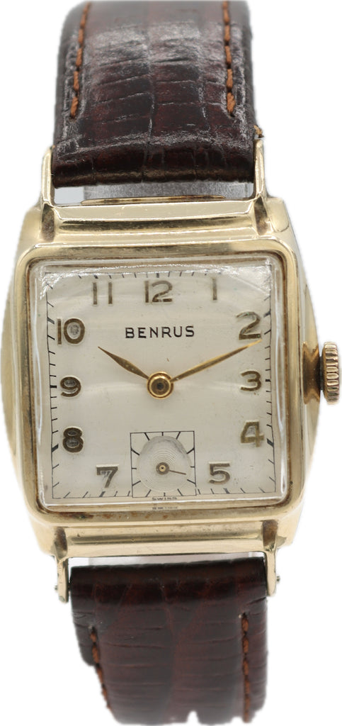 Vintage Benrus Deco Sub Seconds Men's Mechanical Wristwatch BA 2 Swiss 10k RGP