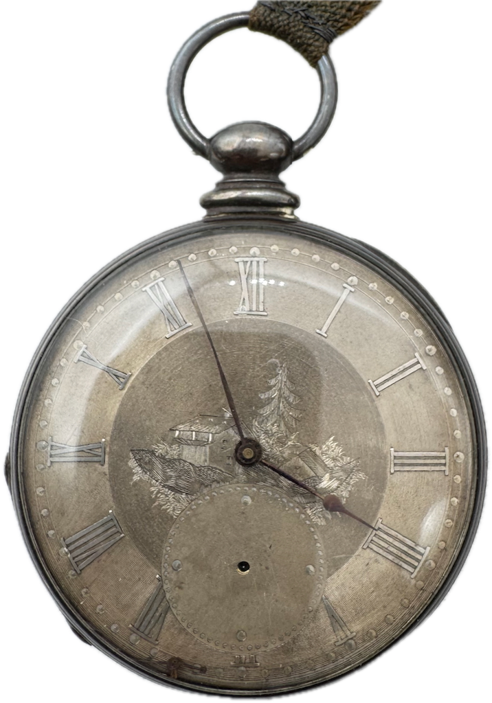 Antique Joseph French Farm Key Cylinder Escapement Pocket Watch Royal Exchange