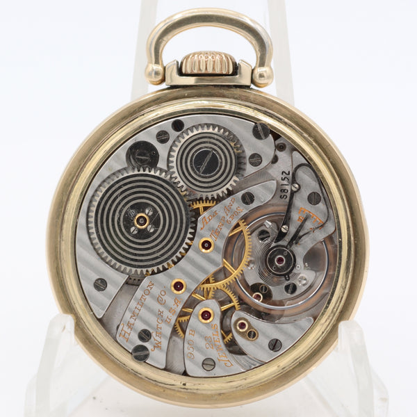 Vintage 1950 Hamilton 23j Mechanical Railroad Pocket Watch 950B 10k GF USA