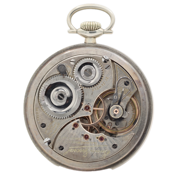 Antique 18s 1919 Illinois 21j Railroad Pocket Watch Bunn Special Nickel USA