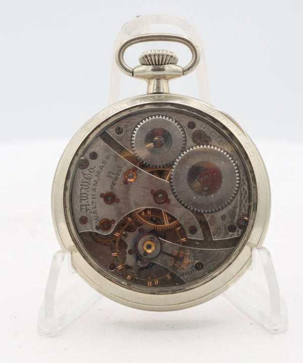 Antique 16s 1906 Waltham Salesman 17 Jewel Pocket Watch 625 NickelUSA