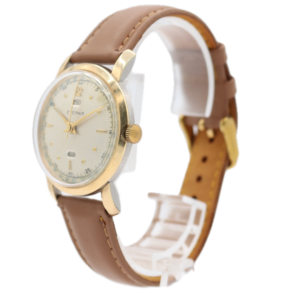Vintage Eterna Triple Date Men's Mechanical Wristwatch Swiss 10k GF Serviced