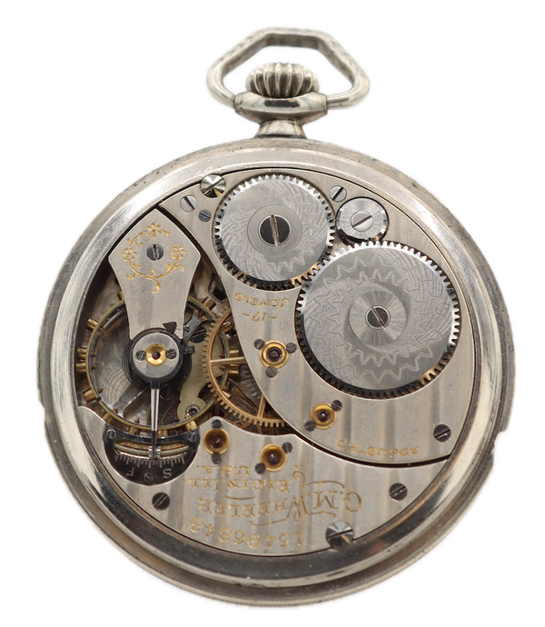 Antique 12s Elgin G.M. Wheeler 17 Jewel Mechanical Pocket Watch 347 NickelUSA