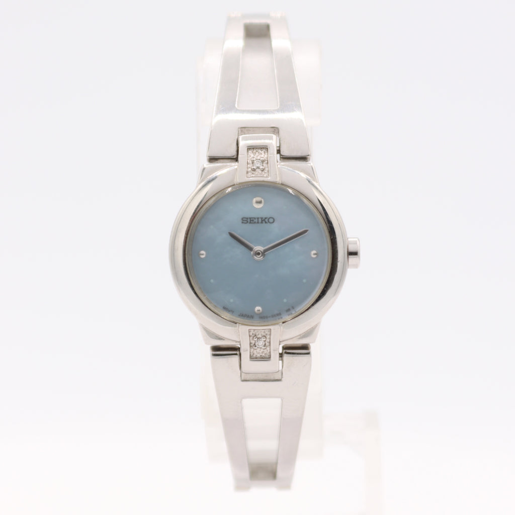 20mm Seiko 1N00-0GN0 Iridescent Ladies Quartz Wristwatch Steel Mother Of Pearl